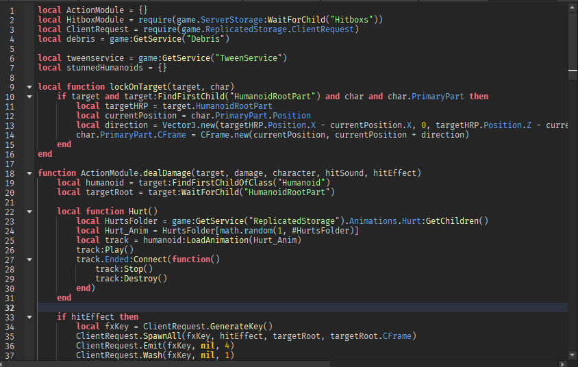 Action callback modules เรียกใช้ damage จากข้อมูล
